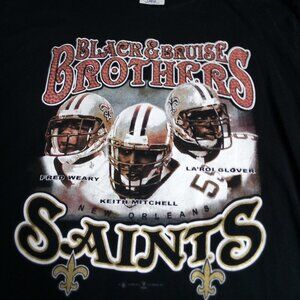 Vintage Y2K Black & Bruise Brothers New Orleans Saints T-Shirt